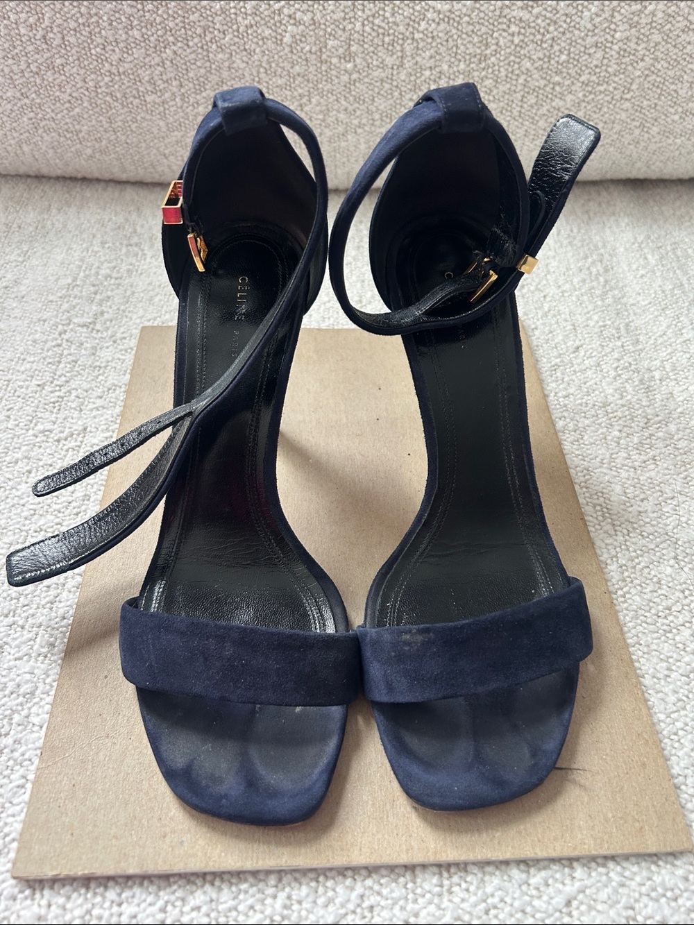 Celine Blue Suede Sandals Size 37
